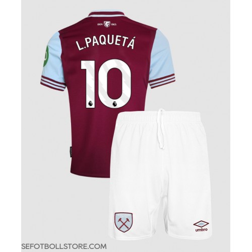 West Ham United Lucas Paqueta #10 Replika babykläder Hemmaställ Barn 2024-25 Kortärmad (+ korta byxor)